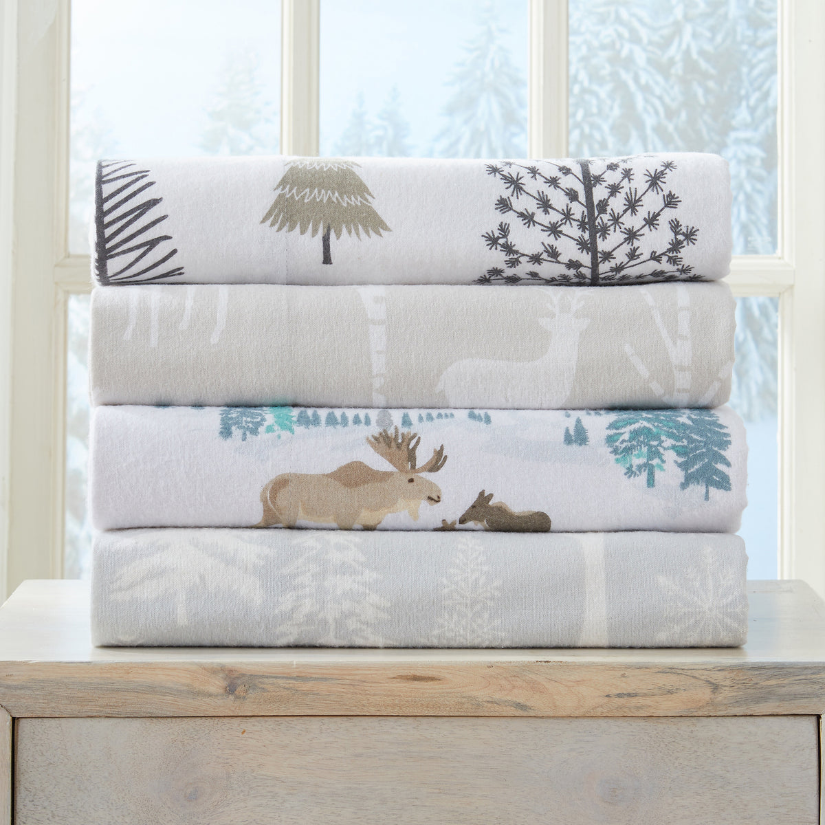 Market & Place Alpine Collection Flannel Sheet Set – 100% Turkish Cotton, Double Brushed, Deep Pocket (Twin, Buffalo Check Grey) - View #6