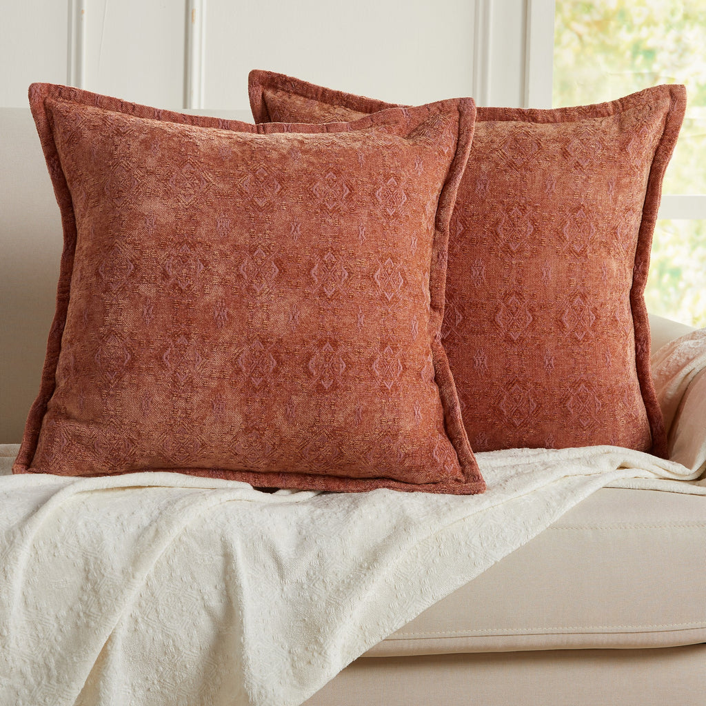 Clay chenille jacquard decorative pillow covers set of 2, 20x20 textured throw pillow covers for sofa couch living room decor