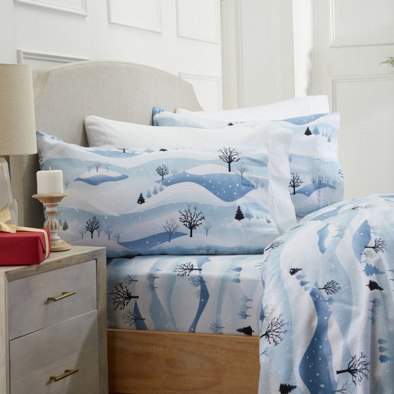 Alpine Collection Printed Flannel Sheet Set