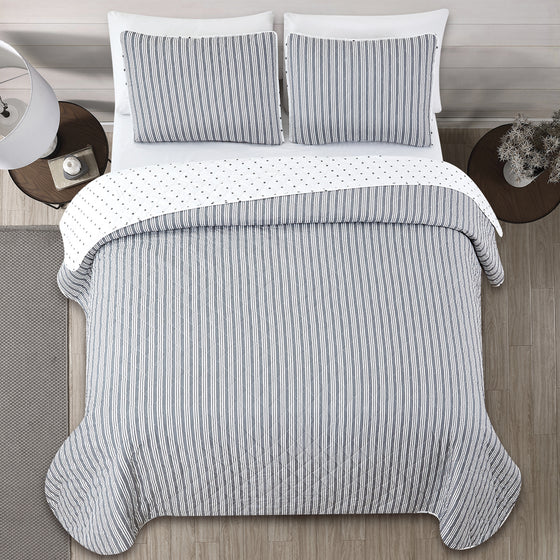 Nora Collection Striped Quilt Set