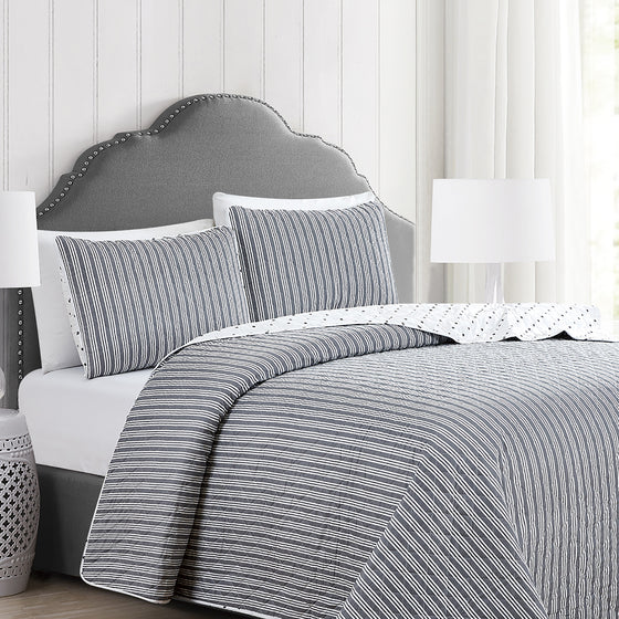 Nora Collection Striped Quilt Set