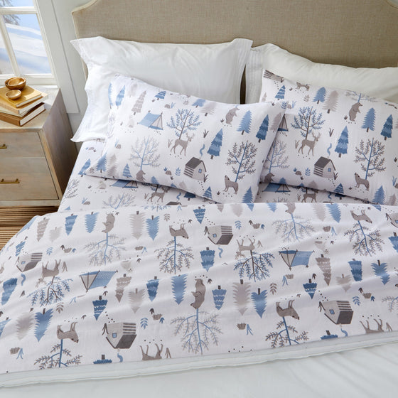 Alpine Collection Printed Flannel Sheet Set