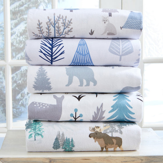 Alpine Collection Printed Flannel Sheet Set