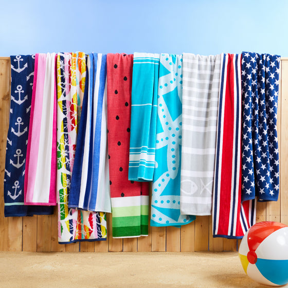 Patterned beach deals towels